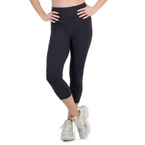 ID Ideology Soft Crop Legging Women's S Black Side Pocket Elastic Waist Pull On